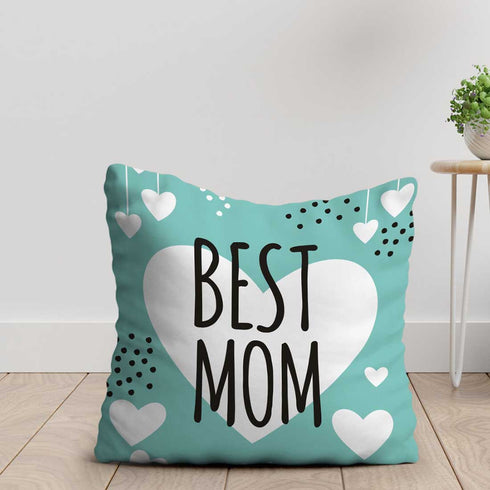 Crazy Corner (Cyan) Best Mom Printed Mom Cushion - Uncommongifts.in