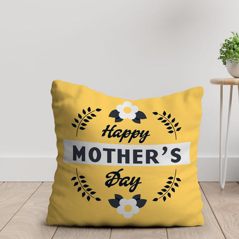 Crazy Corner (Yellow) Happy Mothers Day Printed Mom Cushion - Uncommongifts.in