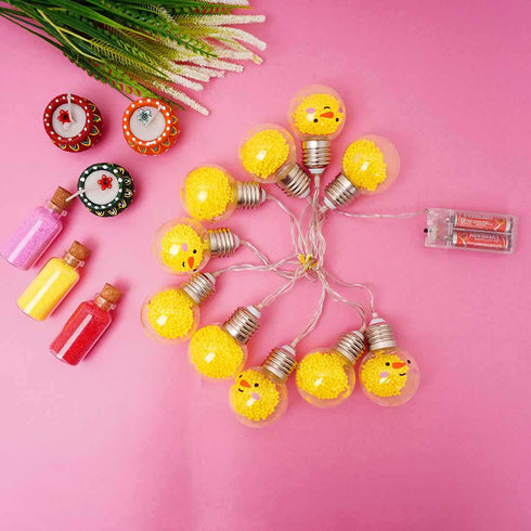 Yellow String Light Pot Candle Diwali Combo - Uncommongifts.in