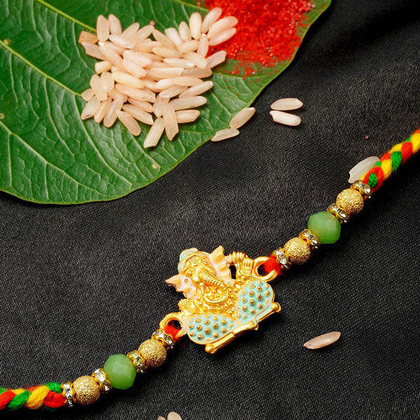 Beaded Shri Ganesh Ji Rakhi - Uncommongifts.in