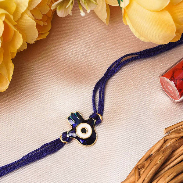 Dark Blue Hamsa Hand Rakhi - Uncommongifts.in