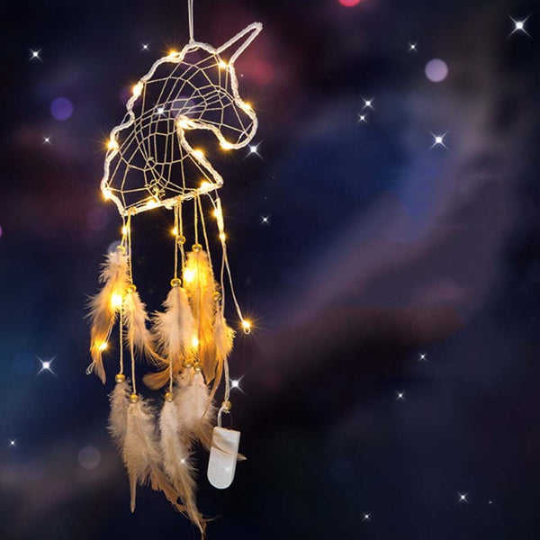 Dreamland Unicorn Dream Catcher with Lights - Uncommongifts.in