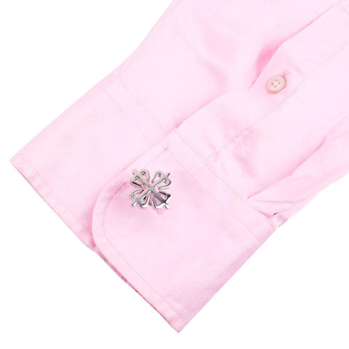 Elior Silver Floral Crown Cufflinks - Uncommongifts.in