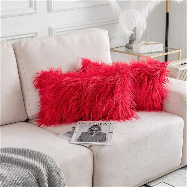 Fur pillows - set of 2 - Uncommongifts.in