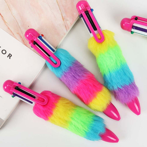 Furry Multi Color Pen - Set of 2 - Uncommongifts.in