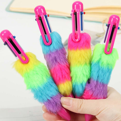 Furry Multi Color Pen - Set of 2 - Uncommongifts.in