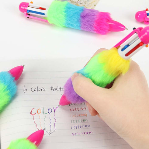 Furry Multi Color Pen - Set of 2 - Uncommongifts.in