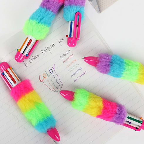 Furry Multi Color Pen - Set of 2 - Uncommongifts.in