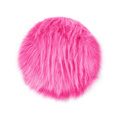 Furry Round Pink Doormat - Uncommongifts.in