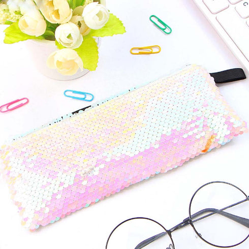 Glittering Sequin Cute Cosmetic Pouch - Uncommongifts.in