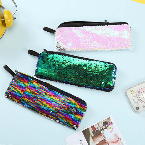 Glittering Sequin Cute Cosmetic Pouch - Uncommongifts.in