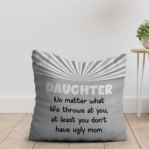 Grey Daughters And Mothers Love printed Mothers And Daughter Cushion - Uncommongifts.in