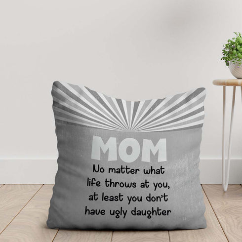 Grey Mothers & Daughters Love printed Mothers And Daughter Cushion - Uncommongifts.in