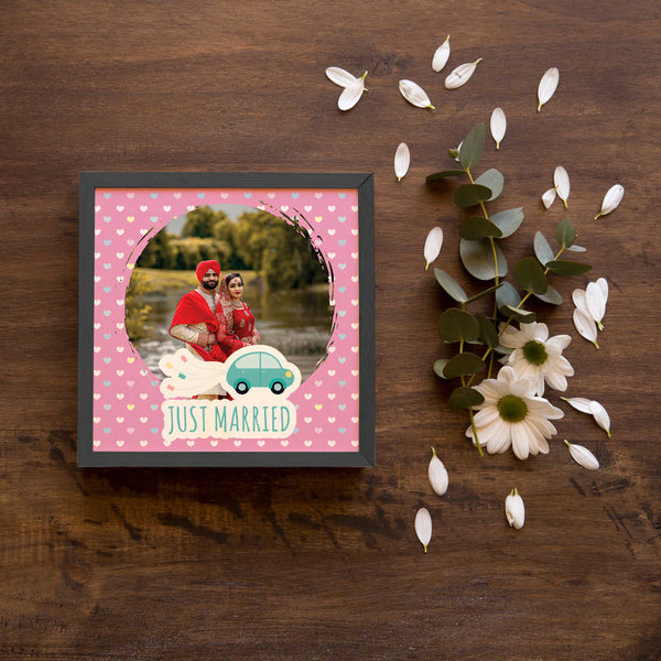 Just Married Personalised Photo Frame - Uncommongifts.in
