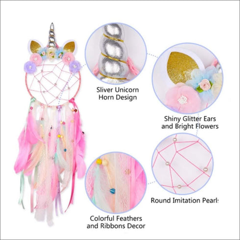 Luxe 3d unicorn colorful dream catcher - Uncommongifts.in