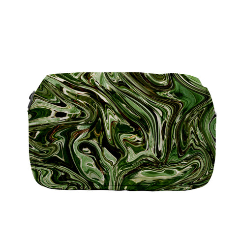 Green Fluid Printed Portable Cosmetic Pouches For Women/Girls - Uncommongifts.in