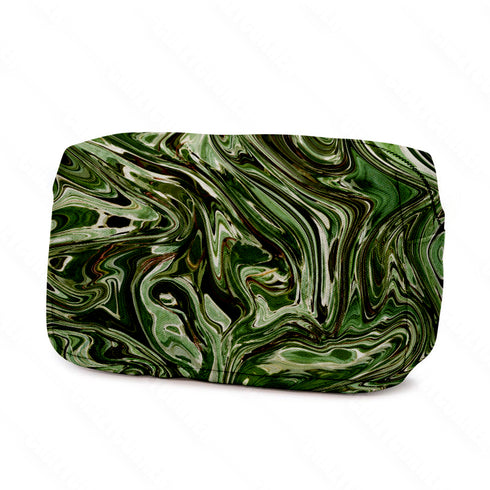 Green Fluid Printed Portable Cosmetic Pouches For Women/Girls - Uncommongifts.in