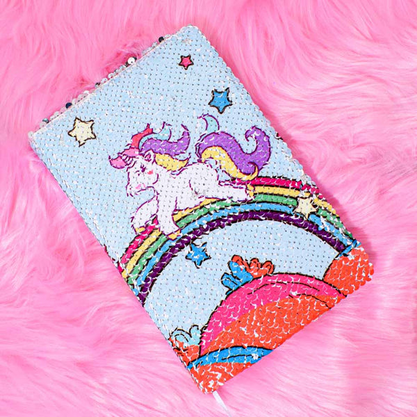Magical Sequin Changing Rainbow Unicorn Notebook - Uncommongifts.in