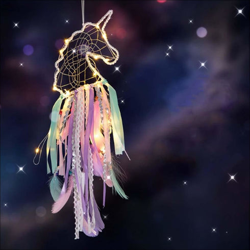 Magical unicorn dream catcher with lights - Uncommongifts.in