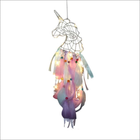 Magical unicorn dream catcher with lights - Uncommongifts.in
