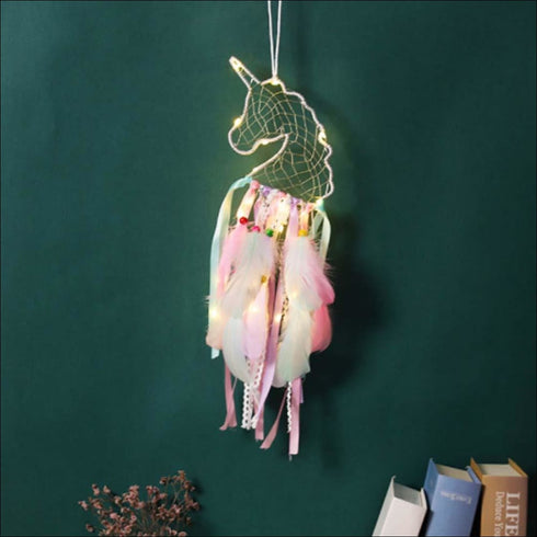 Magical unicorn dream catcher with lights - Uncommongifts.in