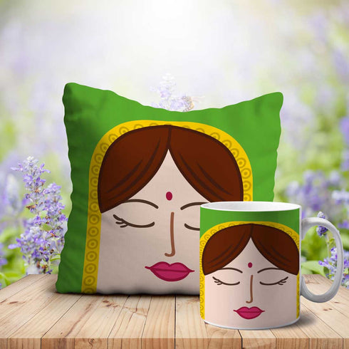 Mother Image Printed Cushion Mug Cumbo - Uncommongifts.in
