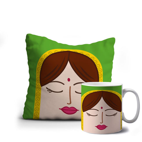 Mother Image Printed Cushion Mug Cumbo - Uncommongifts.in