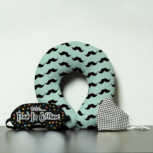 Neck Pillow, Eye Mask and Face Mask Father's Day Gift Combo - Uncommongifts.in
