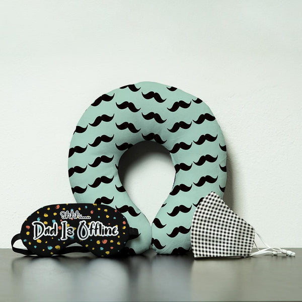 Neck Pillow, Eye Mask and Face Mask Father's Day Gift Combo - Uncommongifts.in