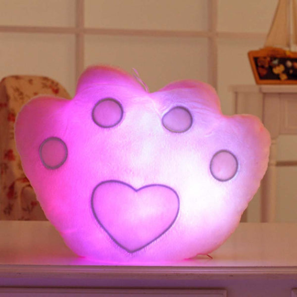Pink LED color changing paws soft toy - Uncommongifts.in