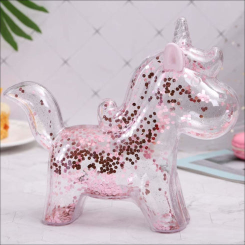 Pink glitter unicorn piggy bank - Uncommongifts.in