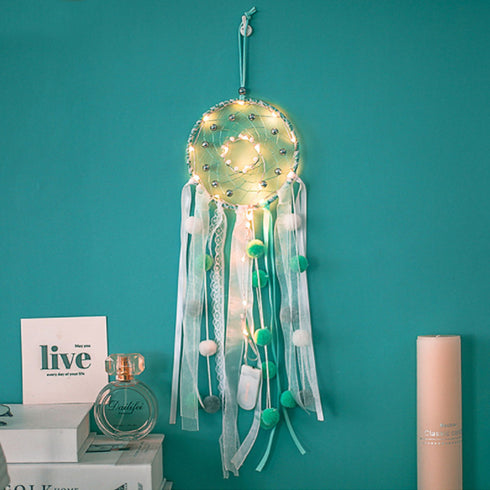 Pompom LED Dreamcatcher - Uncommongifts.in
