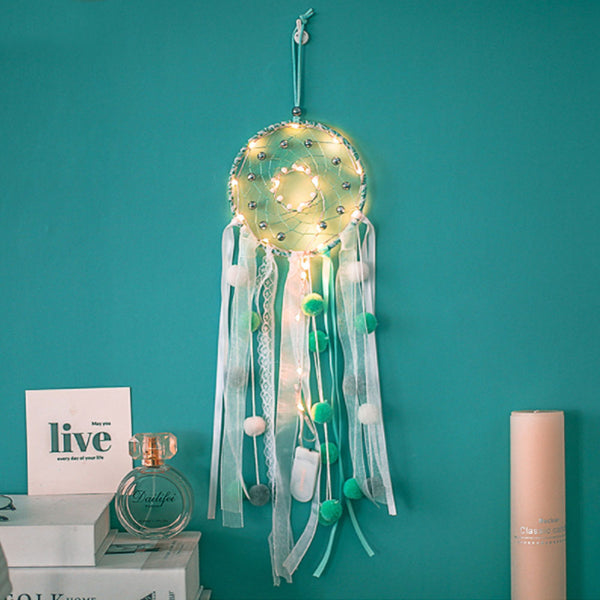 Pompom LED Dreamcatcher - Uncommongifts.in