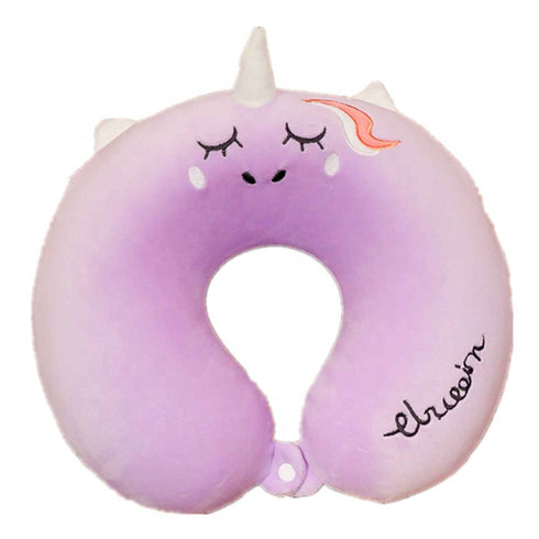 Purple Unicorn Travel Pillow - Uncommongifts.in
