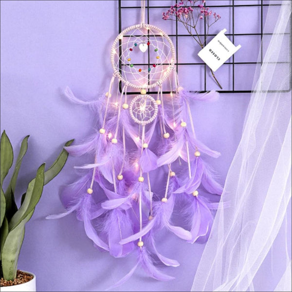 Purple bliss led dreamcatcher - Uncommongifts.in