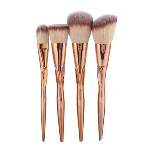 Russet 4 pcs Brown Face Metallic Brush Set - Uncommongifts.in