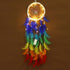 Rainbow Feathers LED Dreamcatcher - Uncommongifts.in