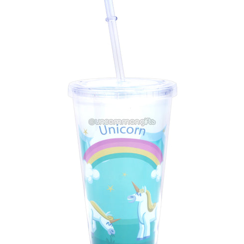 Rainbow Unicorn Glass Sipper - Uncommongifts.in