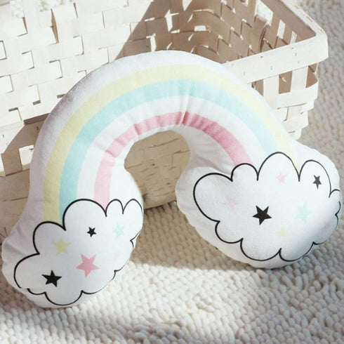 Crazy Corner Curved Rainbow Shape Plush Pillow - Uncommongifts.in
