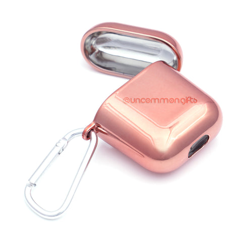 RoseGold Metallic AirPods Case - Uncommongifts.in
