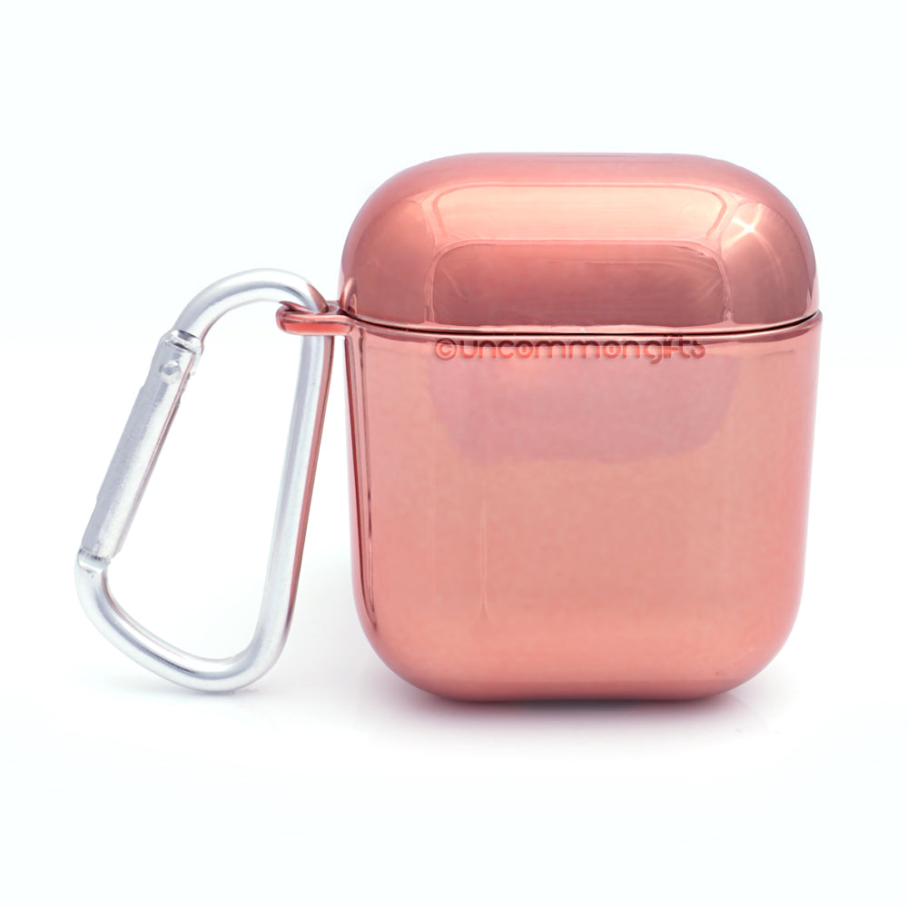Rosegold metallic airpods case