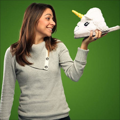 Royale unicorn fur sliders - Uncommongifts.in