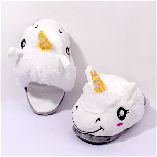 Royale unicorn fur sliders - Uncommongifts.in