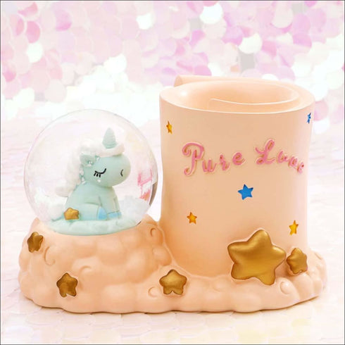 Snowball led unicorn pen stand - Uncommongifts.in