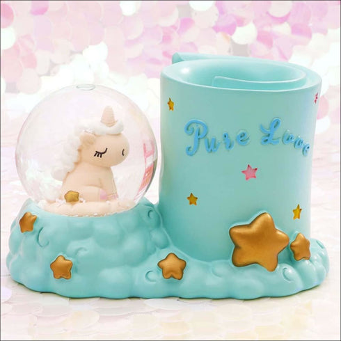 Snowball led unicorn pen stand - Uncommongifts.in