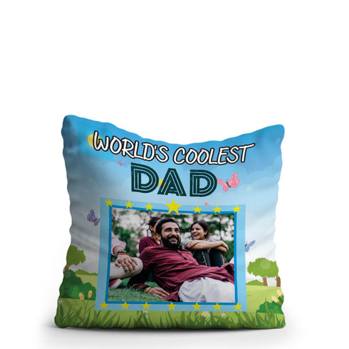 Personalised String Photo Light and Cushion Fathers Day Gift Combo - Uncommongifts.in