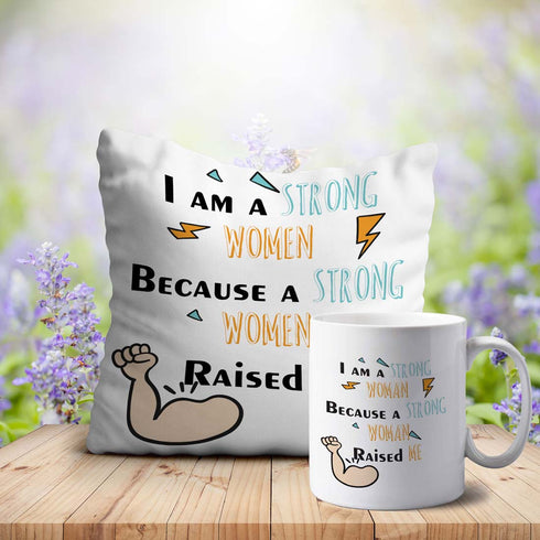 Strong Mother Printed Mug Cushion Combo - Uncommongifts.in