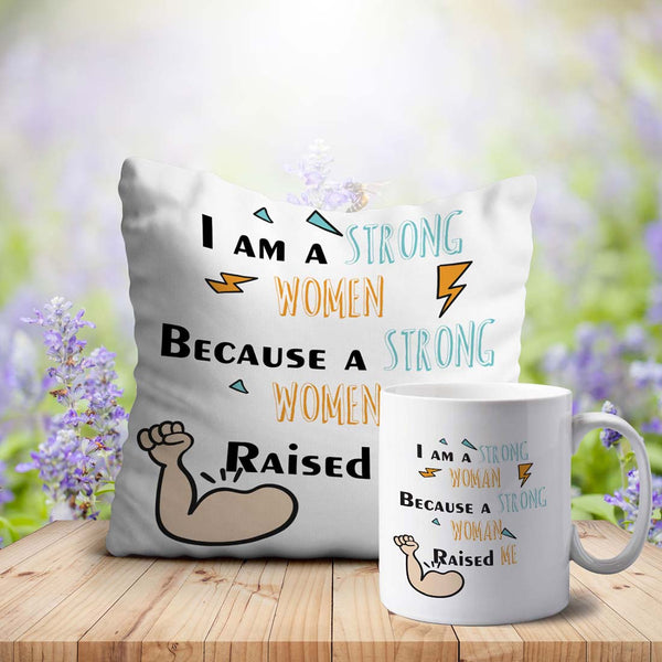 Strong Mother Printed Mug Cushion Combo - Uncommongifts.in