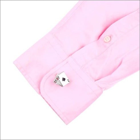 Ace Card Stack Silver Cufflinks - Uncommongifts.in