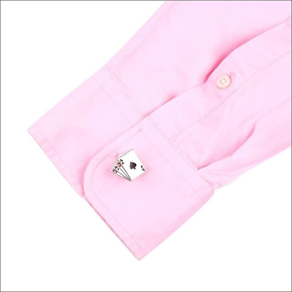 Ace Card Stack Silver Cufflinks - Uncommongifts.in